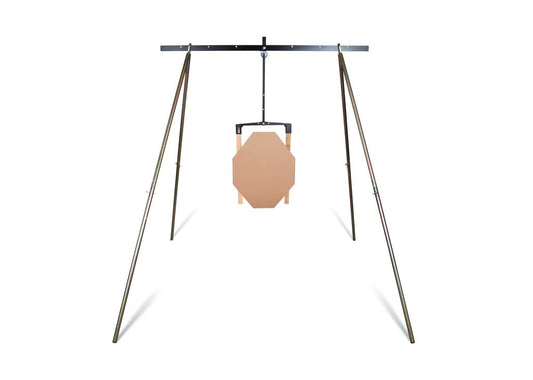 Stojan MTS Pendulum s wahadlovým ramenem – montáž papírových, kovových a házecích terčů, kompatibilní s MTS Swing a Scaffold.